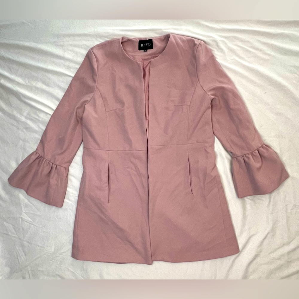 BLVD Pink Dress Jacket with Bell Sleeves